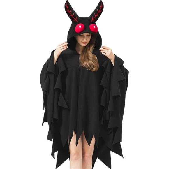 Mothman Costume Mothman Cosplay Hooded Cape Halloween Costume for Women and Men - Picture 7 of 7